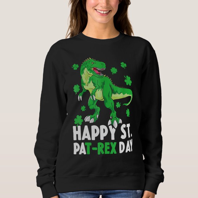 Camiseta Feliz Rua, Rex Dinosaur Saint Patrick S Day (Frente)