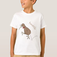 Feliz salto em kiwi com design de desenho de arco