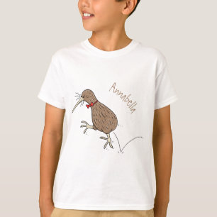 Camiseta Feliz salto em kiwi com design de desenho de arco