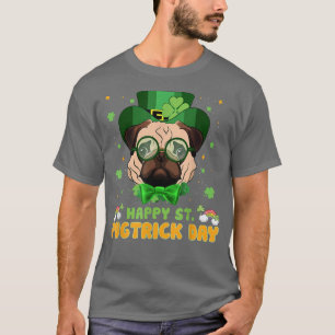 Camiseta Feliz Santo Pugtrick Day Rua Engraçada Patrick Day