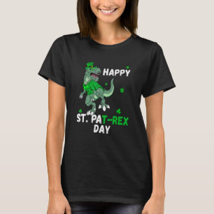 Camiseta Feliz São Patricks Pat Rex Day T Rex Dinosaur Ki