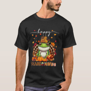Camiseta Feliz Sapo de Ação de Graças Figurino Turquia Cai