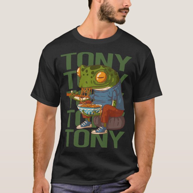Camiseta Feliz Sapo - Nome do Tony (Frente)