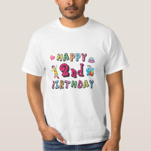 Camiseta Feliz segundo aniversário 2 anos de surpresa diári
