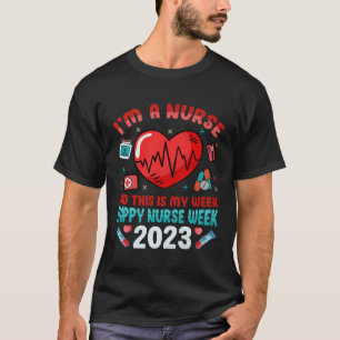Camiseta Feliz Semana da Enfermagem Coração da Enfermagem J