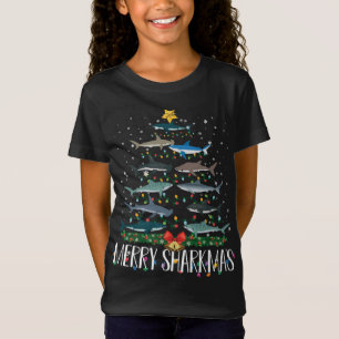 Camiseta Feliz Sharkmas Engraçado Árvore de Natal de Tubarã