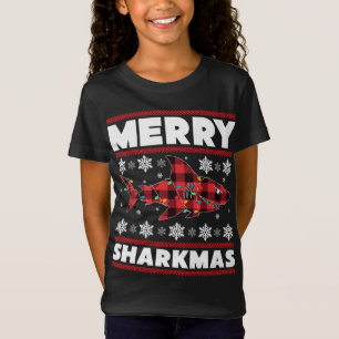 Camiseta Feliz Sharkmas Natal Tarado Engraçado Xmas Ho
