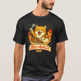 Camiseta Feliz Shiba ao Curry – Arte de Cachorro Comida Jap