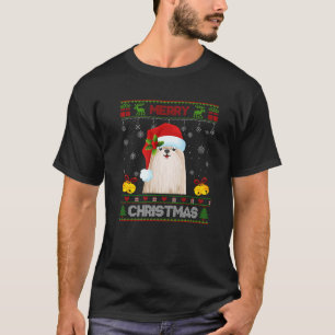 Camiseta Feliz Shih Tzu Christmas Pajama Ugly Sweater Papai