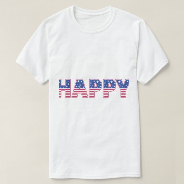 Camiseta Feliz símbolo americano (Frente do Design)