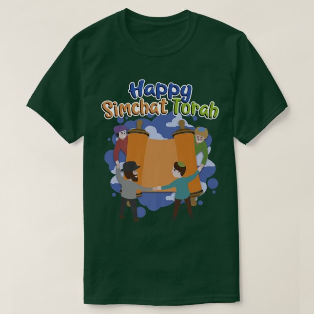 Camiseta Feliz Simchat Torah, Para Homens, Mulheres E Crian (Frente do Design)