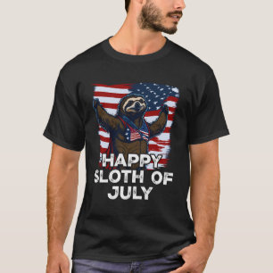Camiseta Feliz Sloth De Julho Engraçado 4 De Julho De Celeb