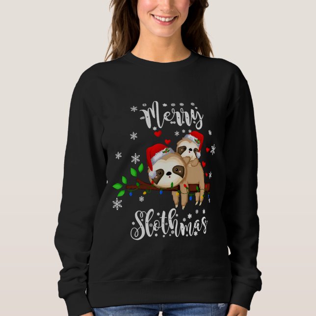 Camiseta Feliz Slothmas Christmas Pajama Sloth (Frente)