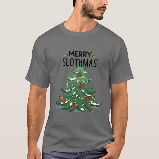 Camiseta Feliz Slothmas Feliz Natal Feio (Frente)