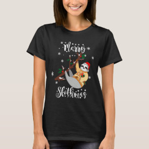 Camiseta Feliz Slothmas Natal Engraçado