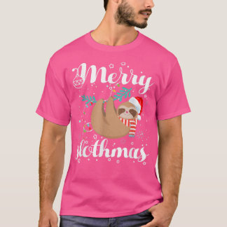 Camiseta Feliz Slothmas T Natal Pajama para Sloth Lover