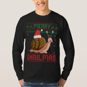 Camiseta Feliz Snailmas Engraçado Caracol de Natal Feio