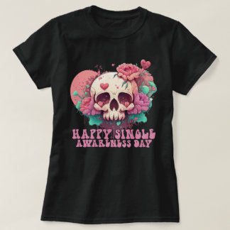 Camiseta Feliz Solteiro Sensibilização Namorados do Dia Cav