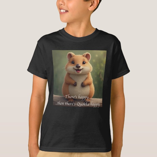 Camiseta Feliz, Sorrindo Quokka (Frente)