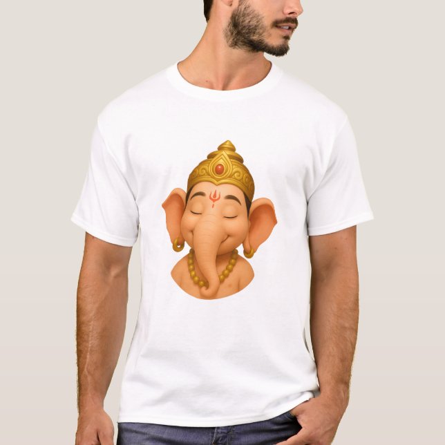 Camiseta Feliz sorriso 3D Lord Ganesha (Frente)