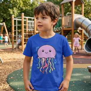Camiseta Feliz sorriso de água-viva bebê com bolhas.