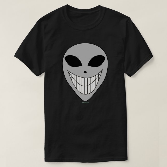 Camiseta Feliz Sorriso de Alienígena Dente Ciência Cósmica  (Frente do Design)