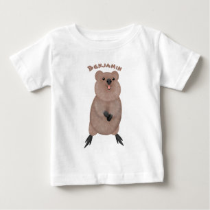 Camiseta Feliz sorriso, design de desenho animado de quokka