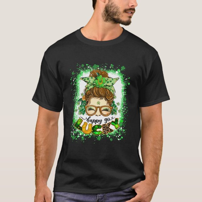 Camiseta Feliz, Sortuda Menina de Arma Irlandesa St Patrick (Frente)