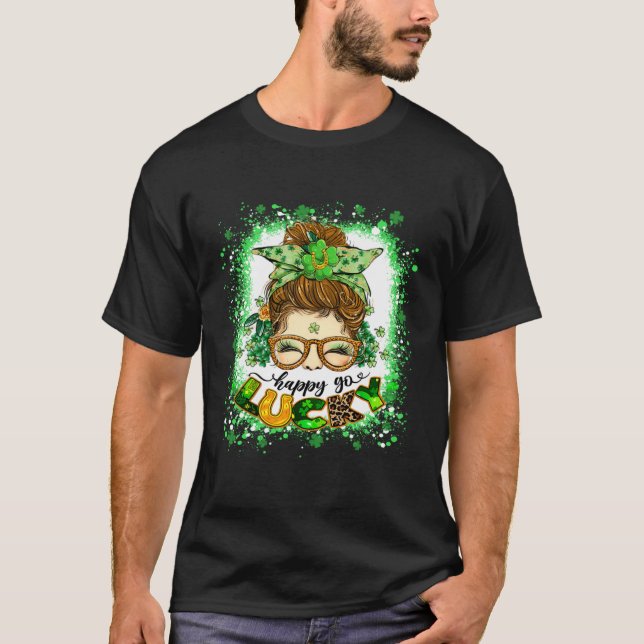 Camiseta Feliz, Sortuda Menina de Arma Irlandesa St Patrick (Frente)