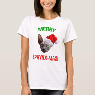 Camiseta Feliz Sphynx-Mas Engraçado Pão De Gato De Esfing