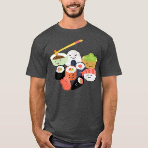 Camiseta Feliz Sushi Família Engraçada Japonesa Rice Sushi