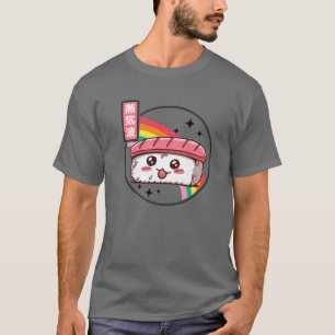 Camiseta Feliz Sushi Rainbow Retro Japão Style Otaku Vapor