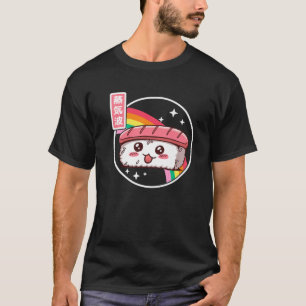 Camiseta Feliz Sushi Rainbow Retro Japão Style Otaku Vapor