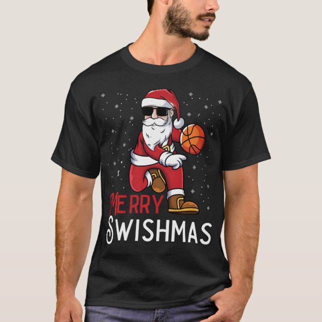 Camiseta Feliz Swishmas Engraçados Papais noeis de Natal Pl (Frente)