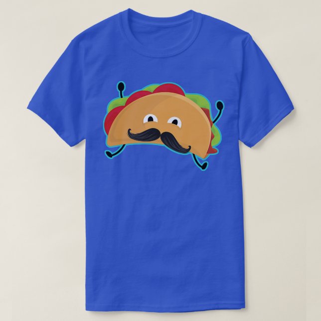 Camiseta Feliz Taco com bigode Engraçados Amantes de Comida (Frente do Design)