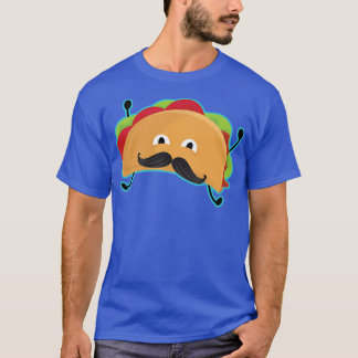 Camiseta Feliz Taco com bigode Engraçados Amantes de Comida