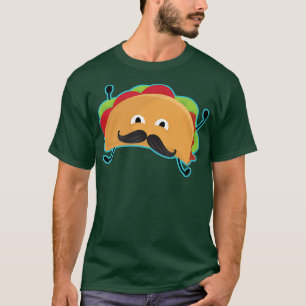Camiseta Feliz Taco com bigode Engraçados Amantes de Comida