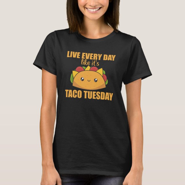 Camiseta Feliz Taco Terça-feira - Comida mexicana (Frente)