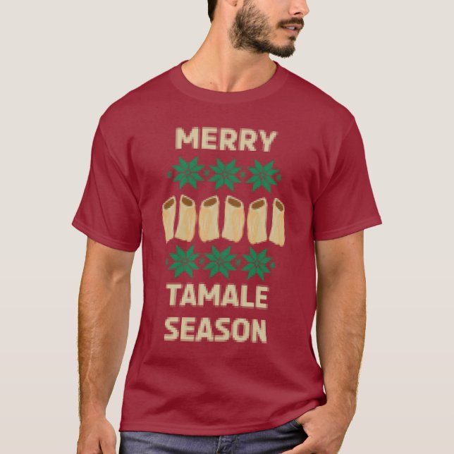 Camiseta Feliz Tamale Season Ugly Christmas Sweater (Frente)