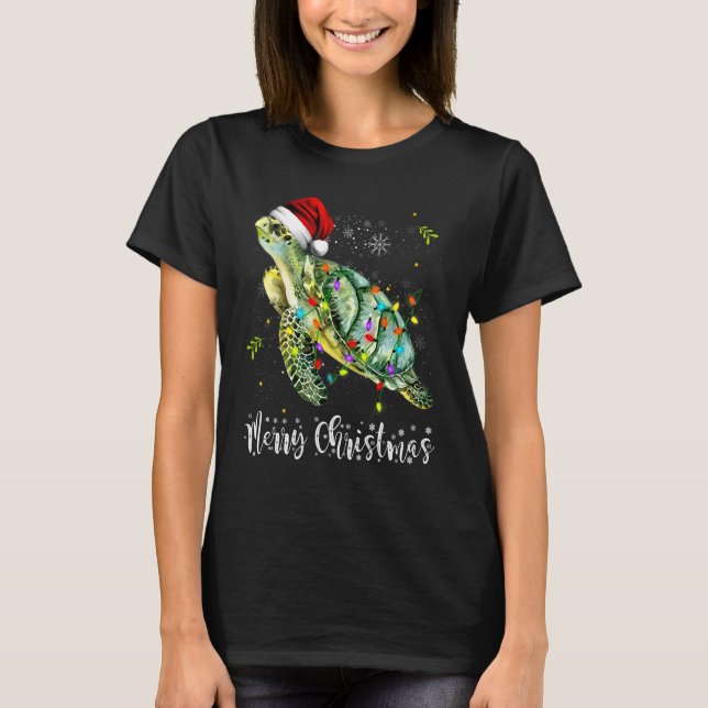 Camiseta Feliz Tartaruga de Natal (Frente)