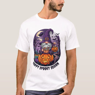 Camiseta Feliz Temporada Assustadora Gnome de Halloween Lan