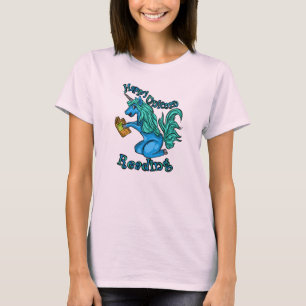 Camiseta Feliz Teto de Cores de Leitura do Unicórnio