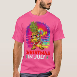 Camiseta Feliz Tie Dye Dabbing Pineapple Natal Em Julho