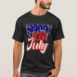 Camiseta Feliz Tipografia de 4 de julho