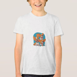 Camiseta Feliz Trio de Corgis Jogados
