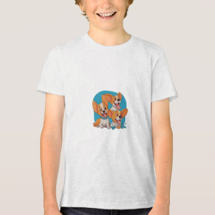 Camiseta Feliz Trio de Corgis Jogados