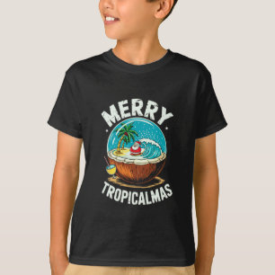 Camiseta Feliz Tropicalmas Papais noeis surfando neve Globe