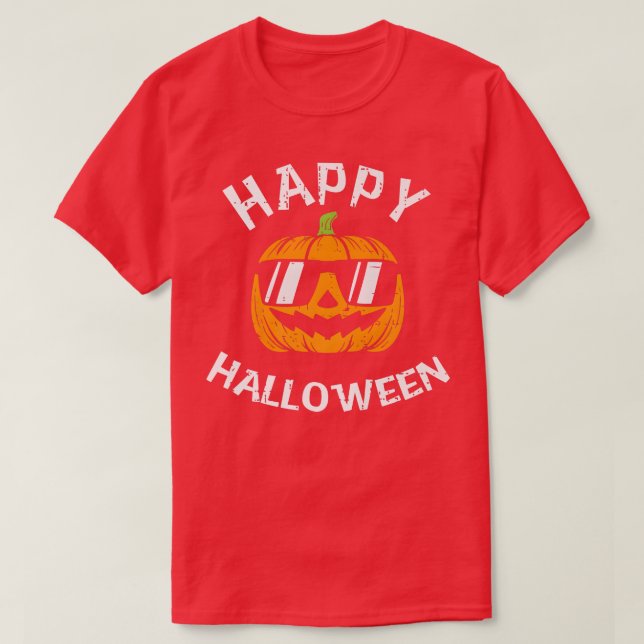 Camiseta Feliz truque de abóbora de Halloween ou trato para (Frente do Design)