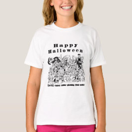 Camiseta Feliz Truque de Halloween ou Trate Ilustração de S