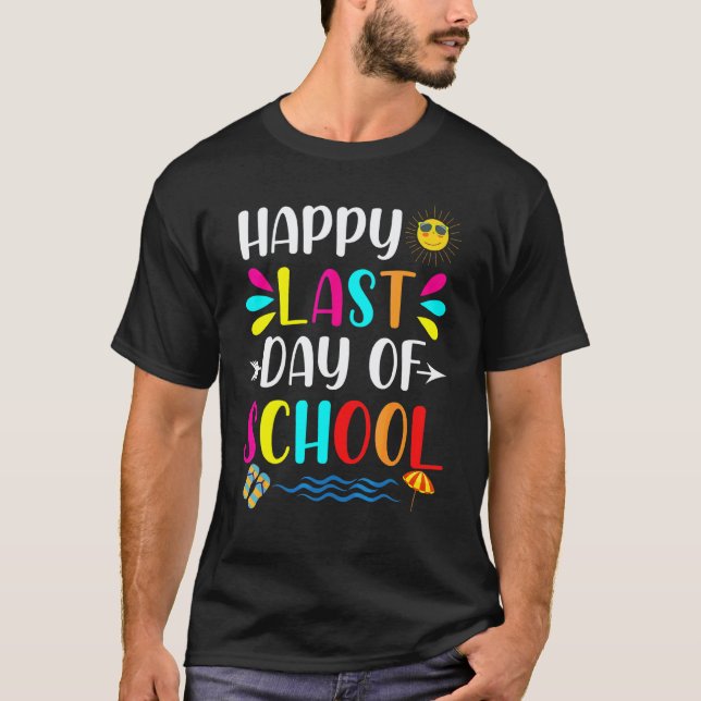 Camiseta Feliz Último Dia De Aula  Alunos E Professores 2 (Frente)